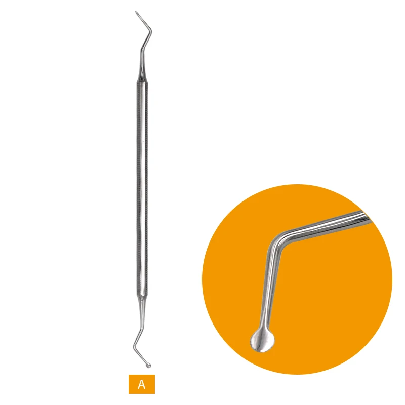 Empaquetador de cables gingival, instrumento Dental de retracción, escalador Dental, separador de encías, doble extremo, acero inoxidable, 1 ud. # A # B B B