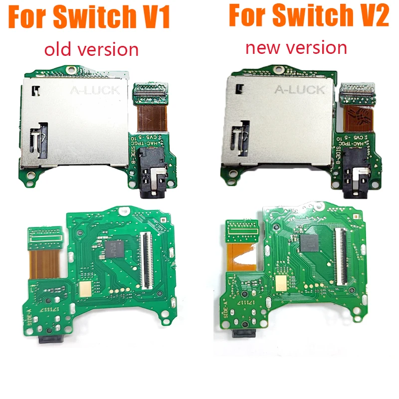 Original Game Slot Card Reader Socket for Nintendo Switch V1 V2 Card Reader Socket with Earphone Used Repair Parts