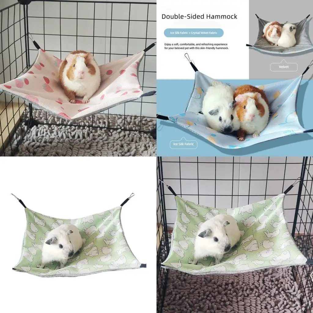L9BE Hanging Bed for Small Animals, Vented Cloth Pad for Cage Use Daily