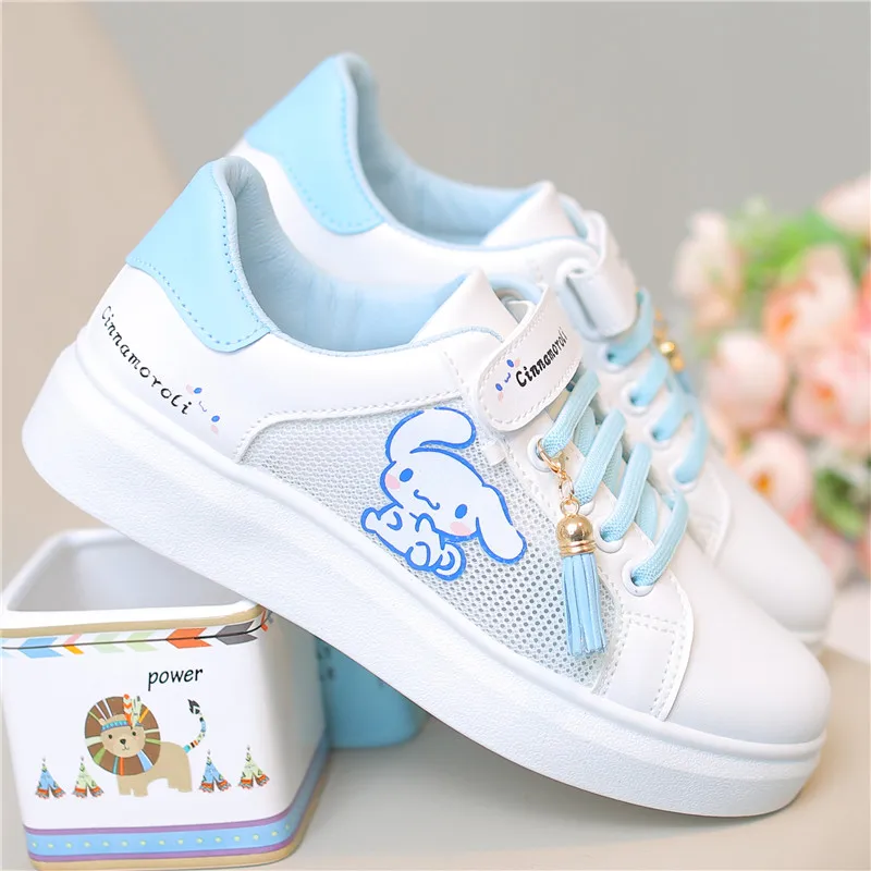 Sanrios Kawaii Anime Kuromi Cinnamoroll Cute Cartoon Mesh Board Shoes Summer New Children\'s Breathable Lightweight Sneakers Gift