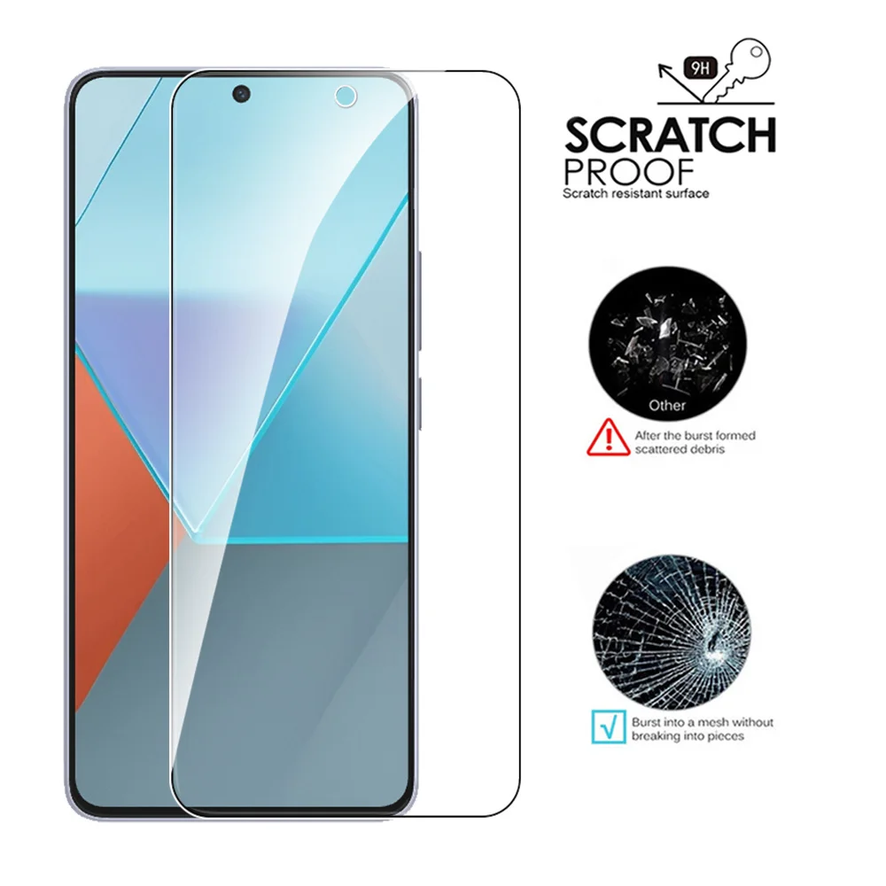 Protector de pantalla de vidrio templado para móvil, película protectora de armadura para Xiaomi Redmi Note 13 Pro, 4G, 5G, 1 a 4 unidades