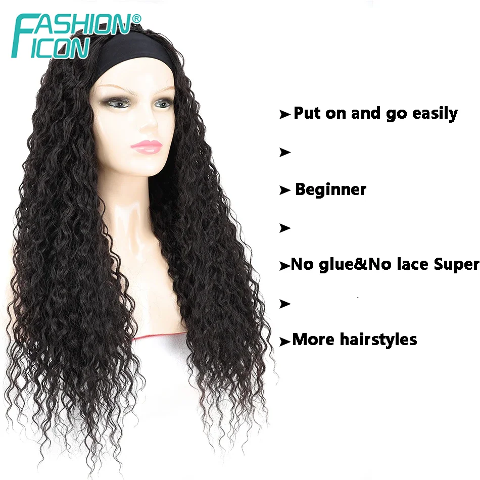 Ice Headband Wig Female Synthetic Hair Wigs for Black Women High Quality Curly Wigs Long Hair Exetension Heat Resistant