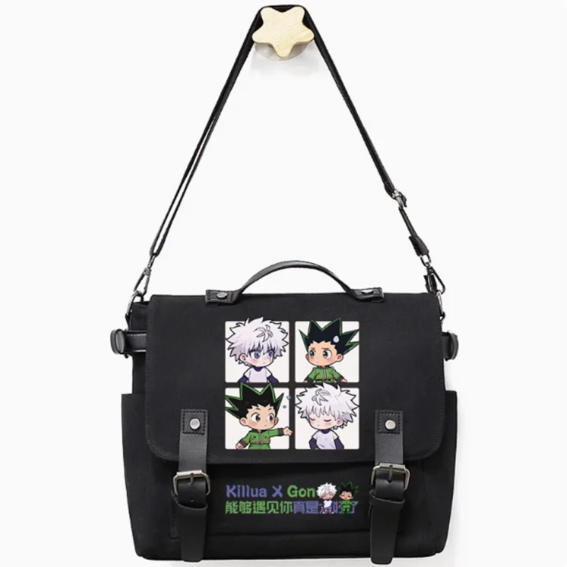 Anime HUNTER×HUNTER GON·FREECSS Killua Zoldyck  Bag Unsix Fashion Casual Teenagers Crossbody Student Messenger Handbag B1855