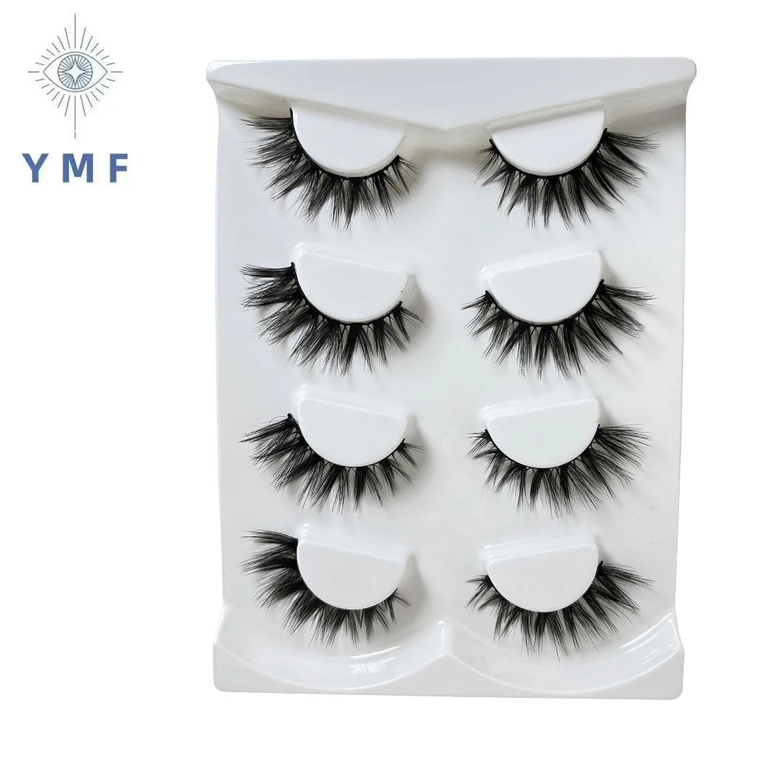 YMF New 4 Pairs Natural False Eyelashes Makeup 5d  Extension  Eyelashes for Beauty 5D-037