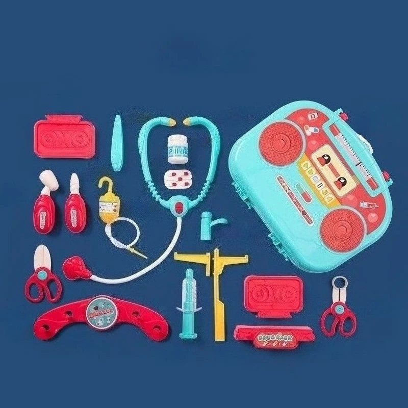 16 pièces/ensemble accessoires de médecin de Simulation kdis Kit d'outils médicaux lumière électrique musique stéthoscope thermomètre ensemble jouer maison jouet