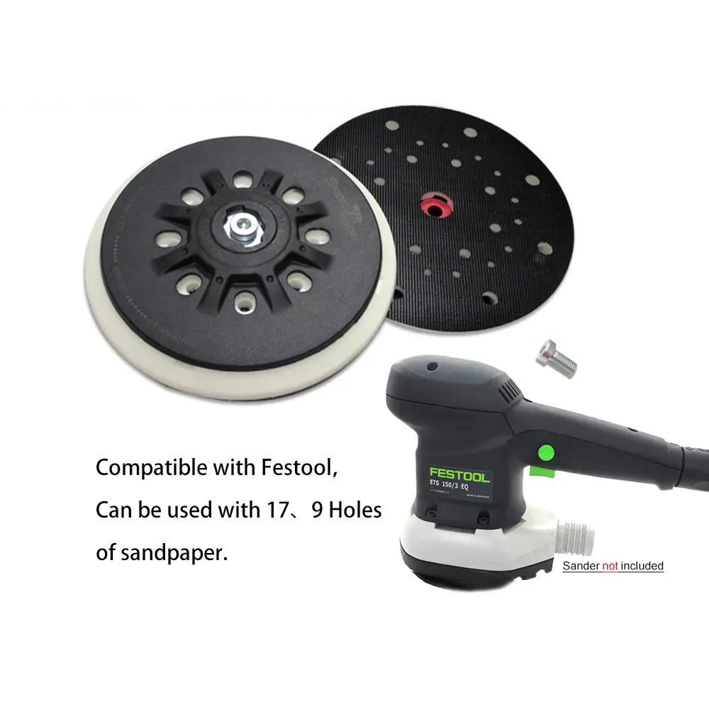 6 Inch 150mm Sander Backing Plate Multi-Hole Dust Free Soft/Hard Sanding Pad Hook Loop For Festool Sander Polishing Grinding