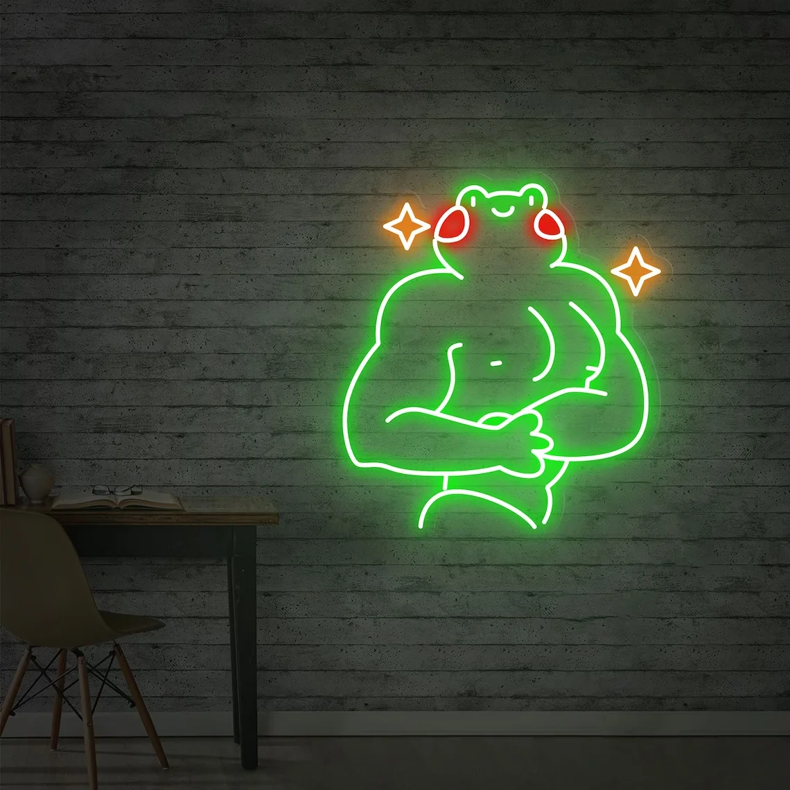 Custom Muscle Frog Neon Sign Funny Frog Neon Lights Decor Game Room Wall Decor Home Gym Decor Personalized Gifts