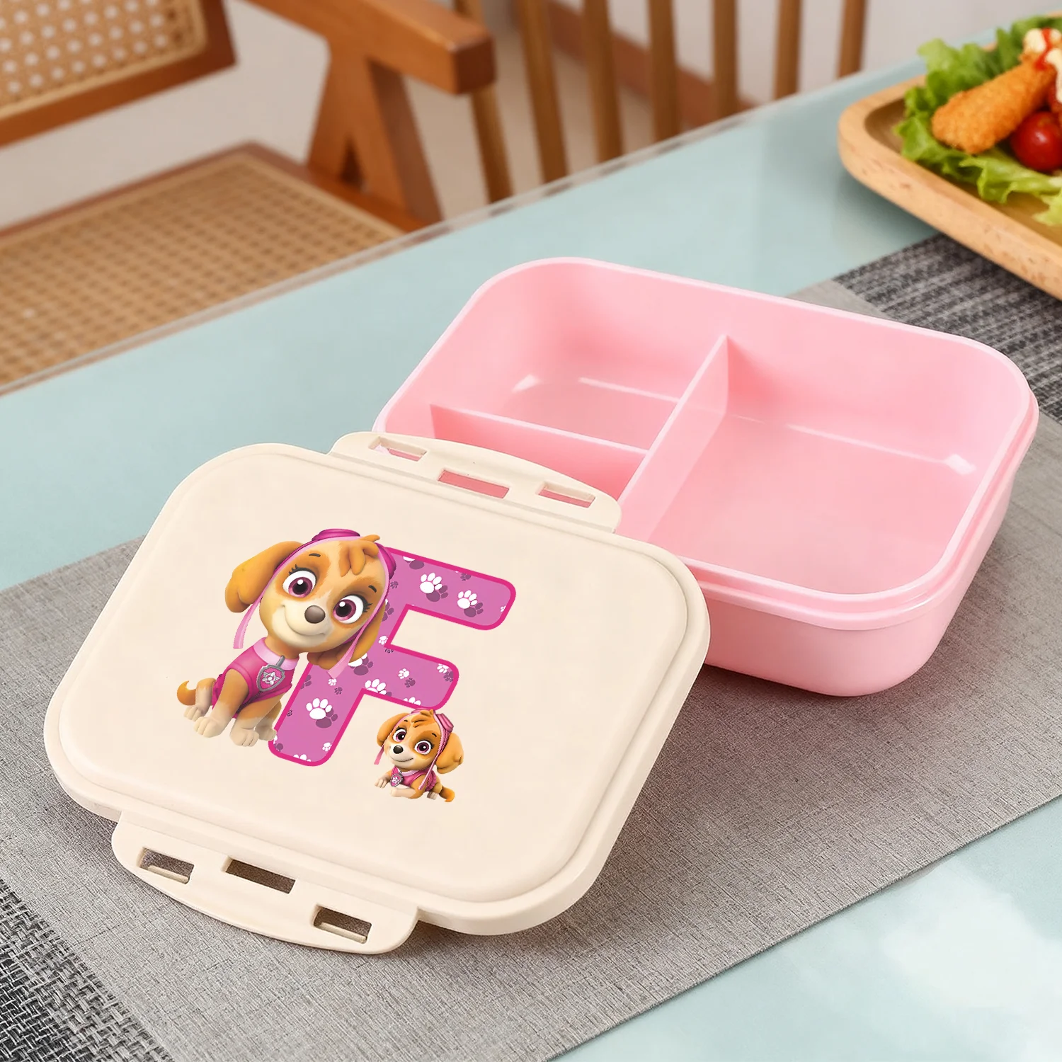 Paw Patrol Skye Plastic Lunch Box Student Cartoon A-Z Letter Portable Bento Box Container Insulated Lunch Meals Box Kids Gift