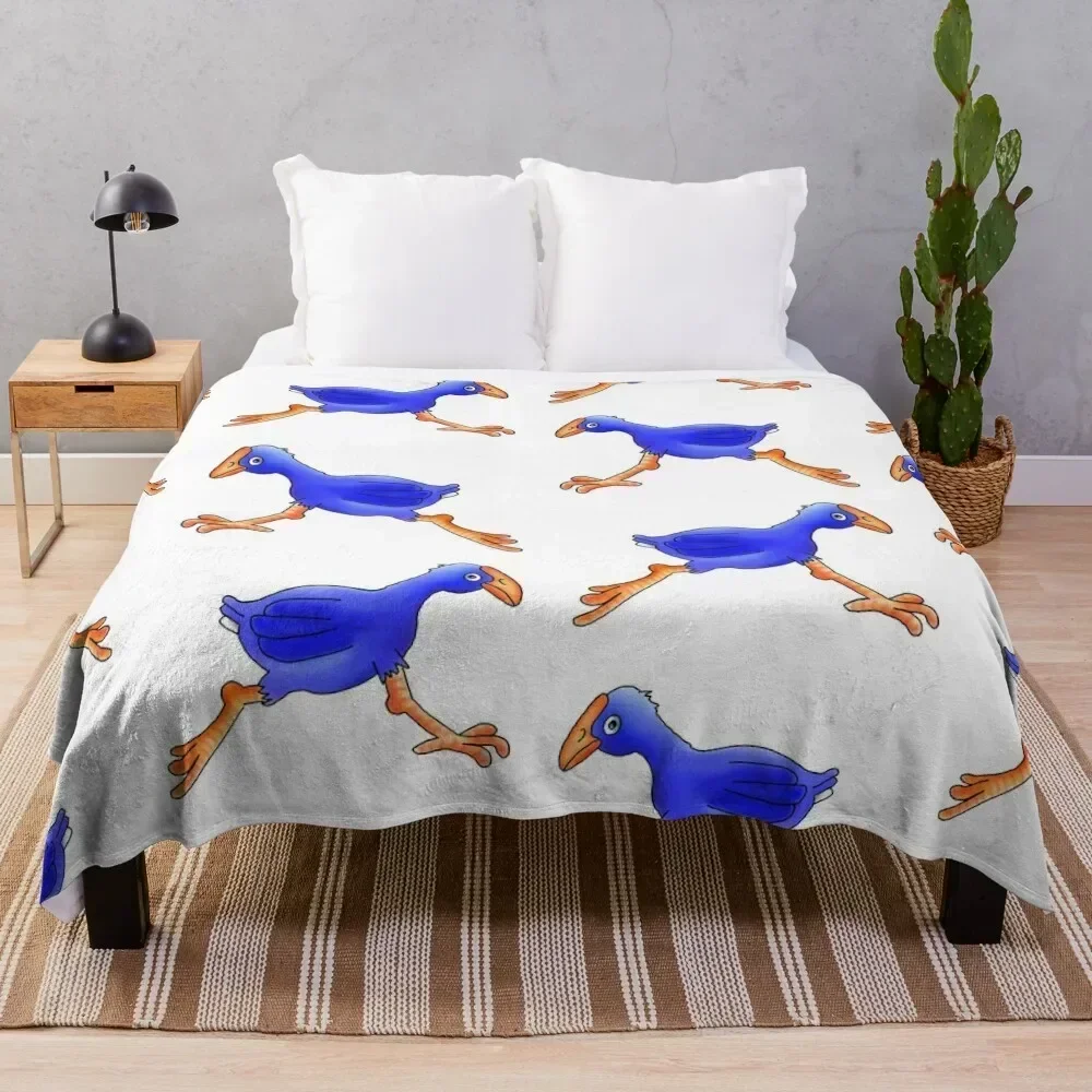 

Pukeko Running. New Zealand Native Birds Throw Blanket Blankets For Bed Summer Flannel Fabric Decoratives Blankets