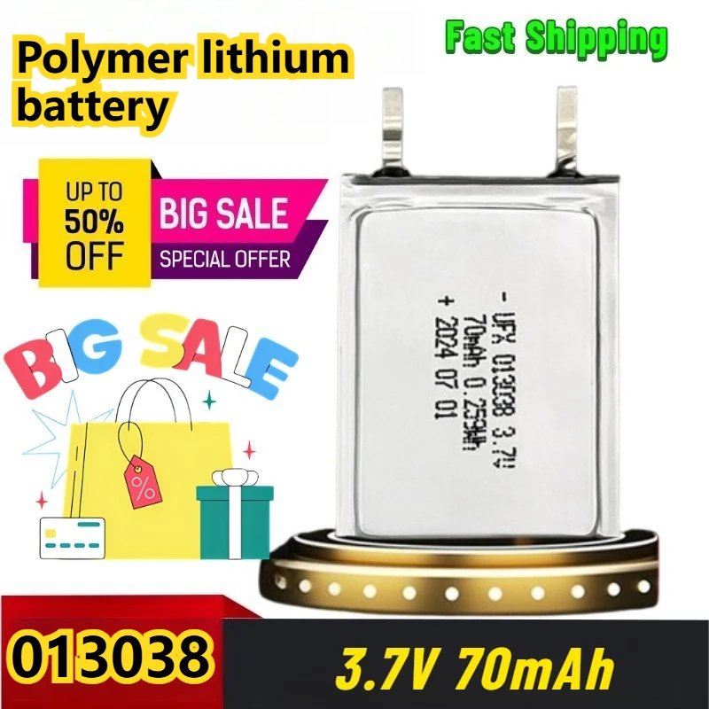 

013038 3.7v 70mAh 1mm Ultra-thin Lithium Battery for Electronic Card Smartphone Case Batteries