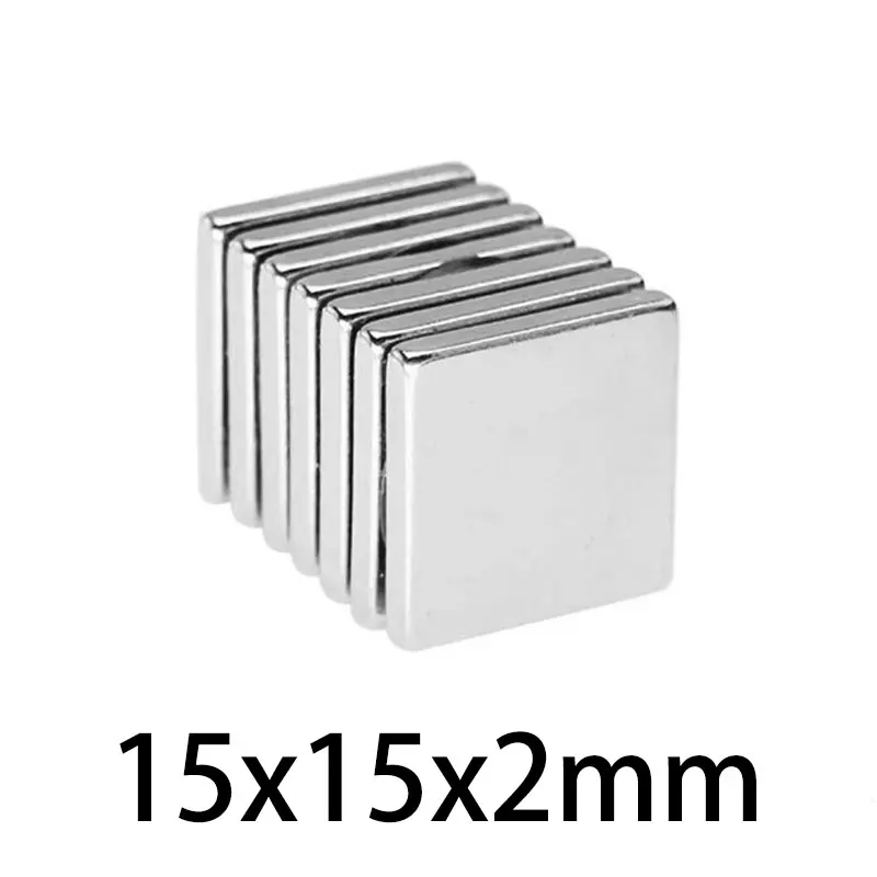 5/10/20/50/100pcs 15x15x2 mm Rare Earth Neodymium Magnets 15*15*2 mm Super Powerful Strong Magnetic Magnets Block Magnet