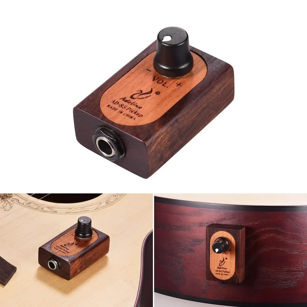 AD-85 Self-adhesive Wooden Guitar Pickup Transducer with Volume Control for Acoustic Classic Folk Guitar Ukulele Violin