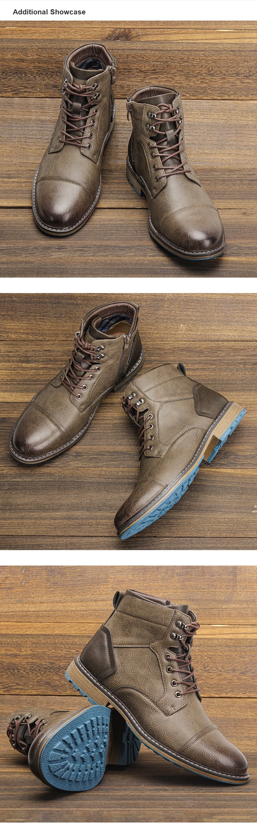 Lederstiefel 2026 Retro Marke Komfortable Modische Freizeitstiefel aus Leder # KD615 – Detail 6