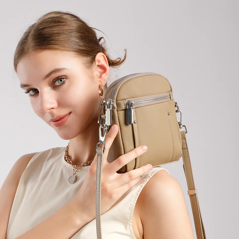 

Burminsa Cowhide Genuine Leather Small Crossbody Bags For Women 2025 Luxury Designer Shoulder Purse Travel Phone Ladies Handbags