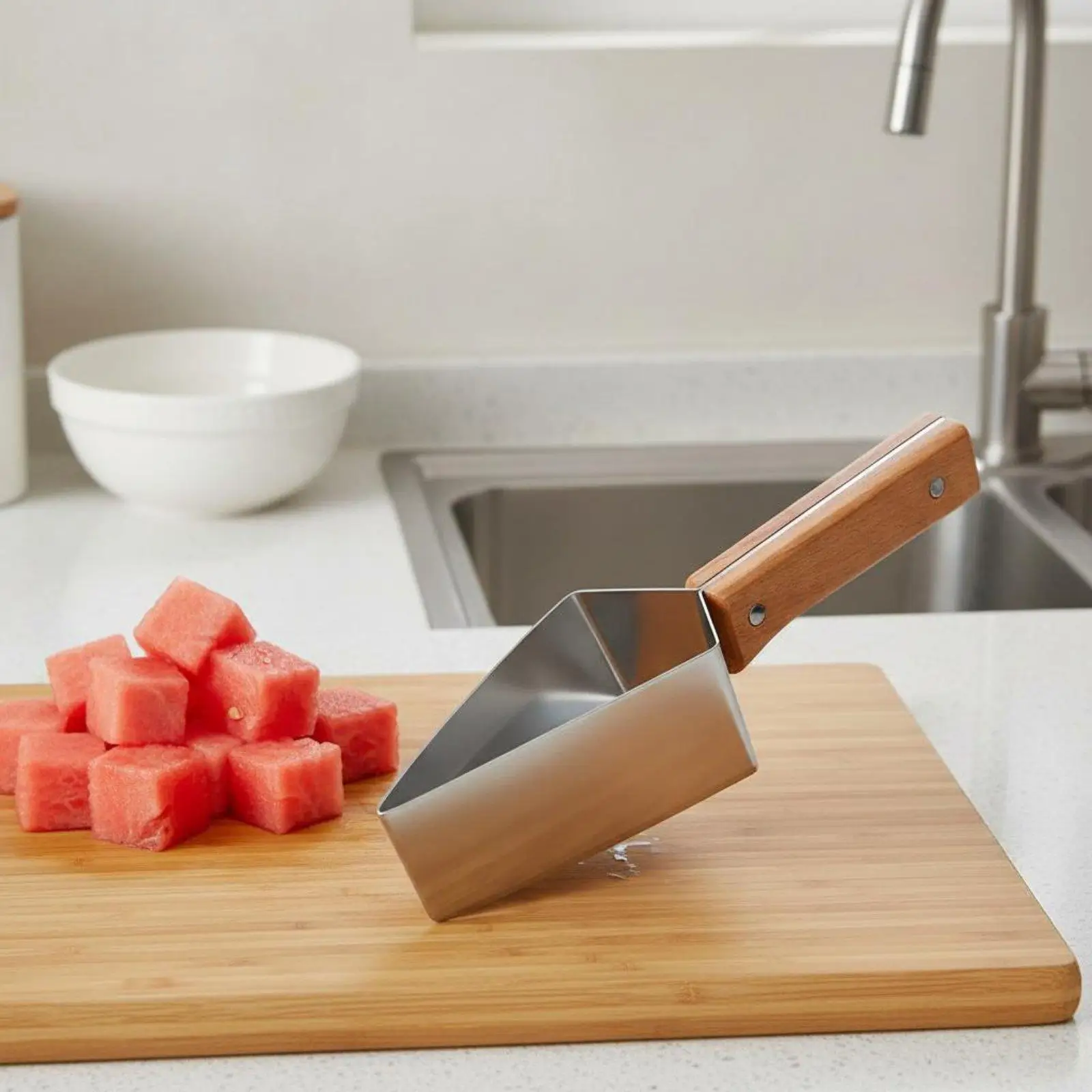 Professional Fruit Cutting Knife Stainless Steel Small Toothed Watermelon Cutter for Home Kitchen Prep