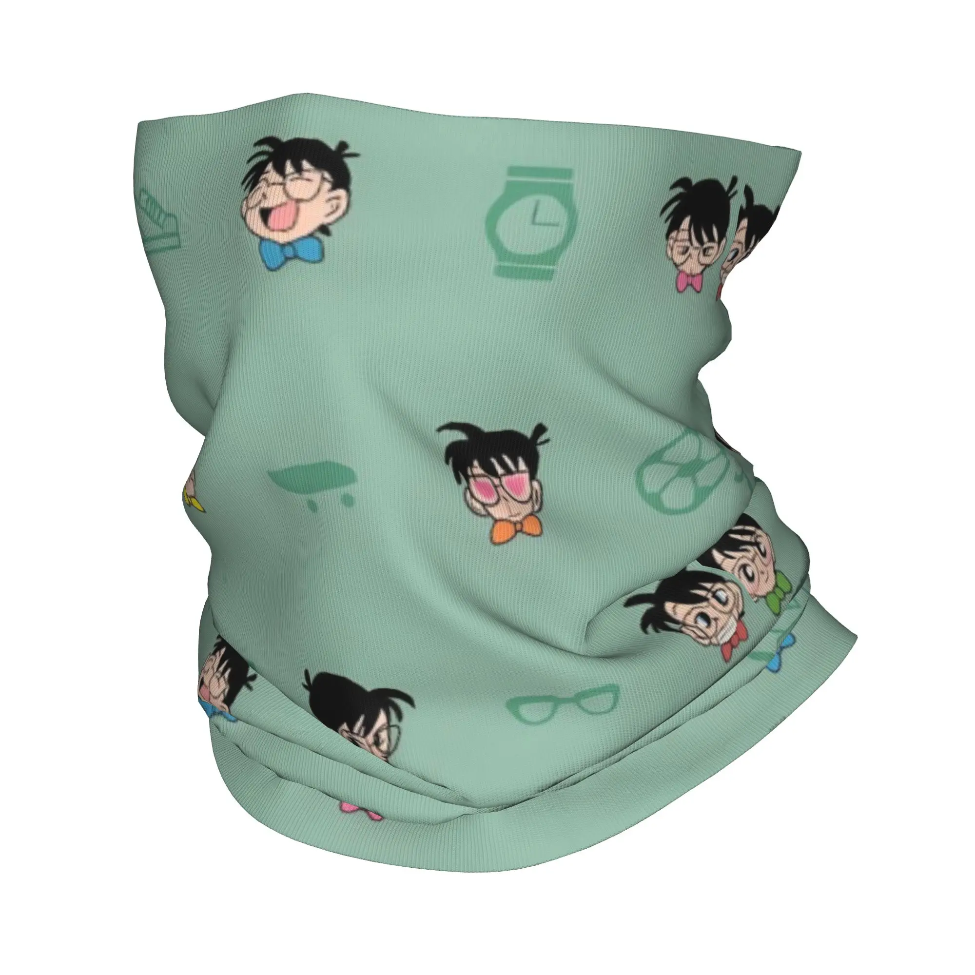

Custom Funny Detectived Anime Conan Neck Gaiter Women Men Windproof Winter Bandana Scarf for Ski