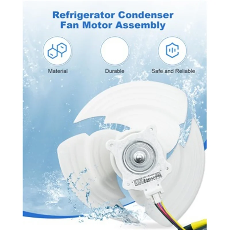AB15-EAU63103301 Refrigerator Condenser Fan For  Refrigerator Fan Motor Assembly Replaces AP6235485 4509126 DC 12V 1A 4-Pin