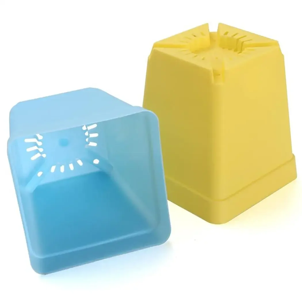 

Pot Flowerpots Plastic Small Decor Decoration Office With Tray 15pcs Colorful Flower Plant High Quality Brand New