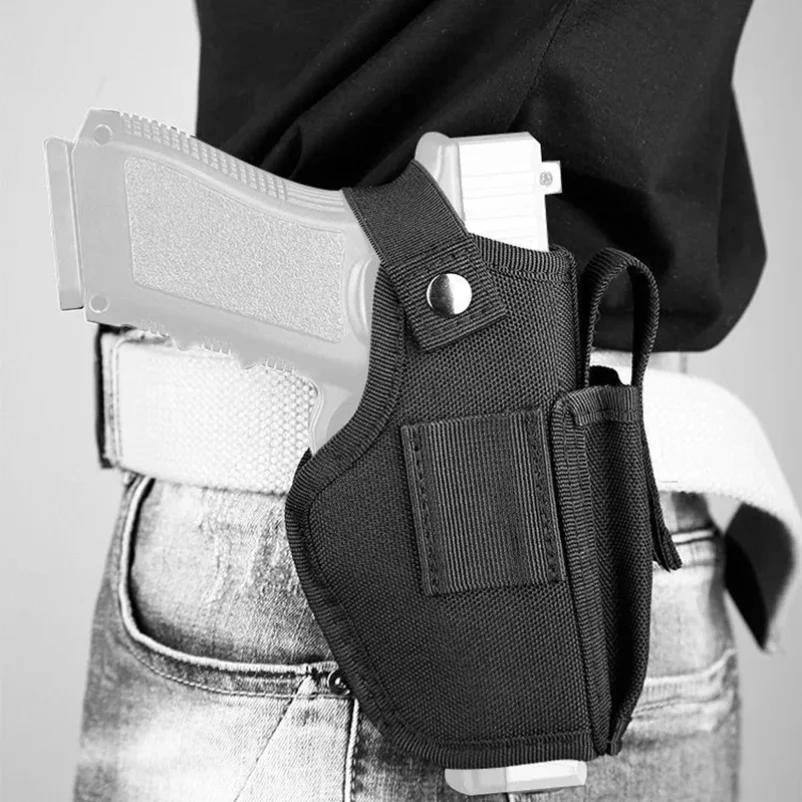

Universal Tactical Nylon Waist Holster Belt Carry Right Hand with Magazine Pouch