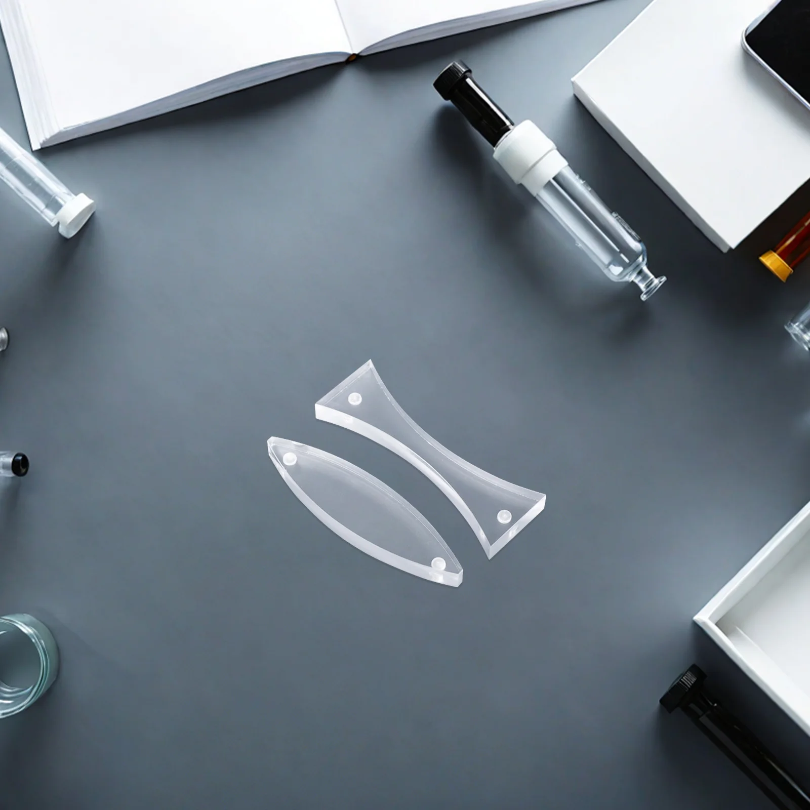 

2 Pcs Magnetic Optical Lens Concave Mirror Reflector Acrylic Convex and Optics Suite Lenses Experiment Supplies