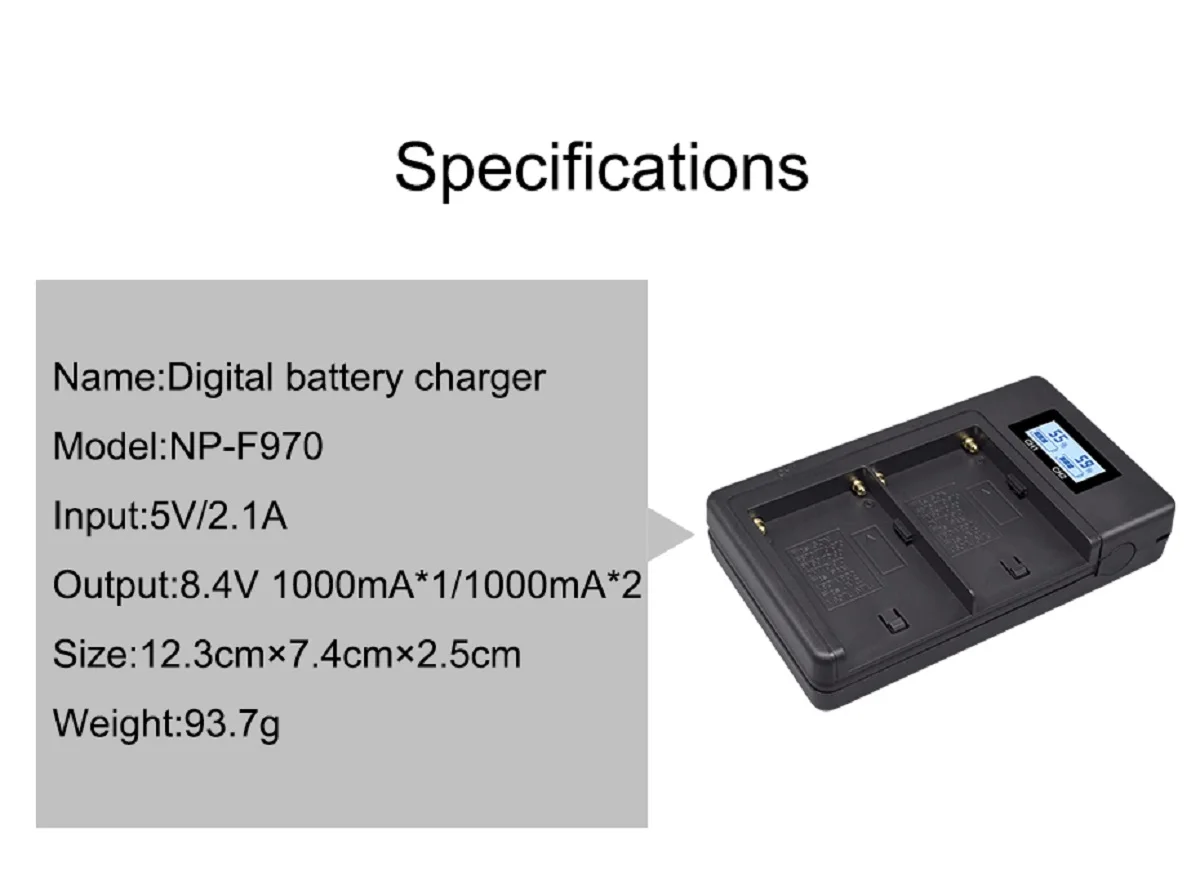NP-F960 NP-F970 Rechargeable Battery Charger For SONY NP F930 F950 F770 F570 F550 F750 F960 F970 Camera Batteries