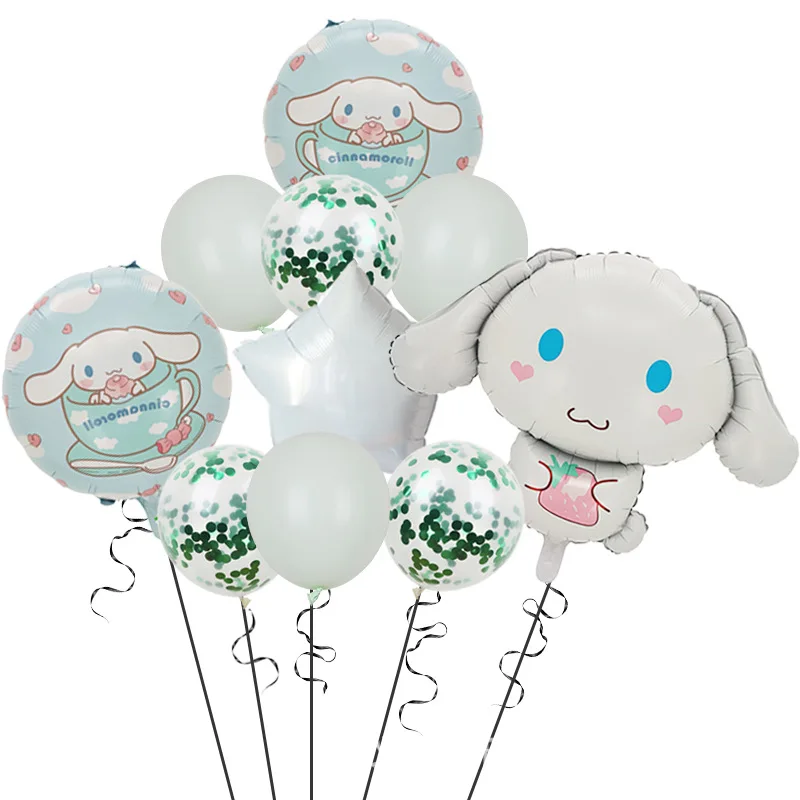 Ensemble de ballons Sanurgente, Cinnamoroll Kuromi My Melody, décoration de fête d'anniversaire mignonne, cadeau d'anniversaire Kawaii, ensemble de 10 pièces