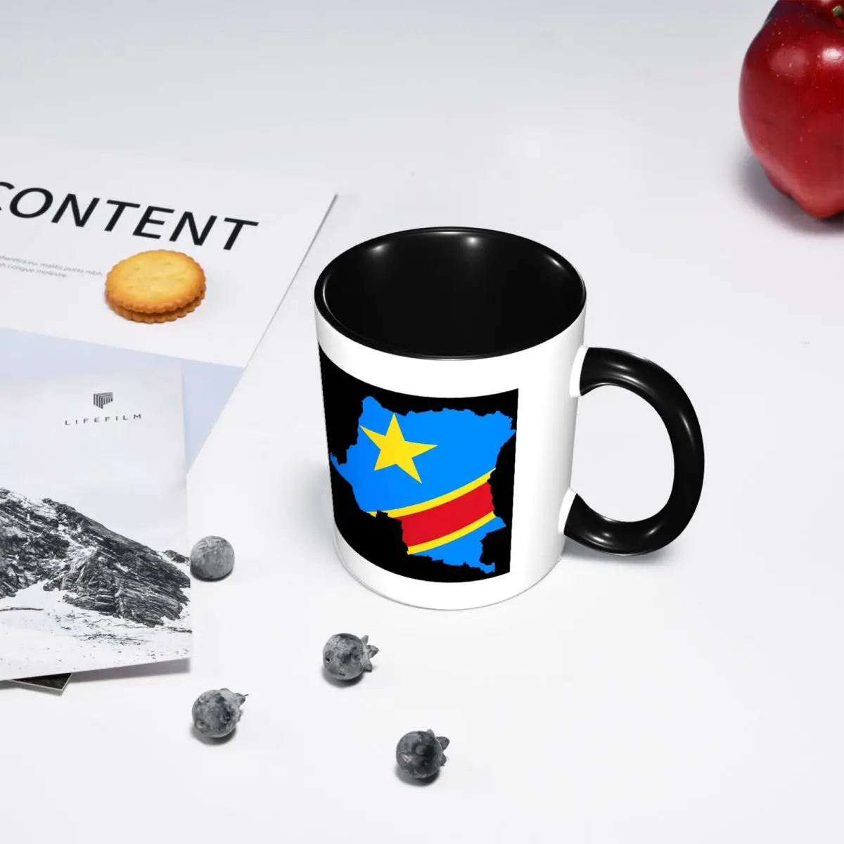 Flag Map Of The Congo Mug Funny Ceramic Coffee Cups Tea Mugs Milk Cup Drinkware Gifts for Friends