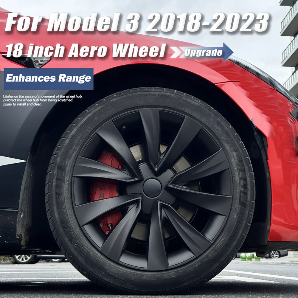 

4PCS Hubcaps 18 Inch for Tesla Model 3 2018-2023 Performance Aero Wheel Cover Automobile Hub Cap Full Rim Accessories 2022 2021