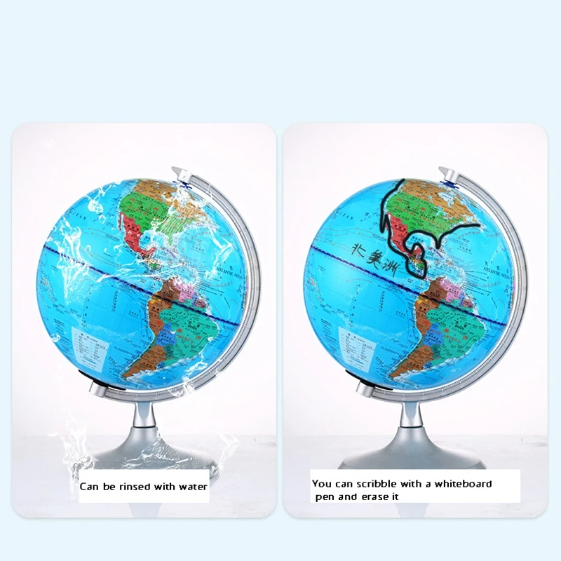 20CM Smart Voice AR Glowing World Globe LED World Map Globe with Night Light Tools for Learning Children'S Gifts
