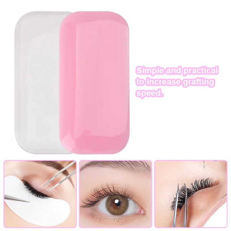 Eyelash Extension Forehead Sticker Pad Silicone Pink Transparent Planting Graft Lashes Tray Stand Pallet Pad Holder Makeup Tools