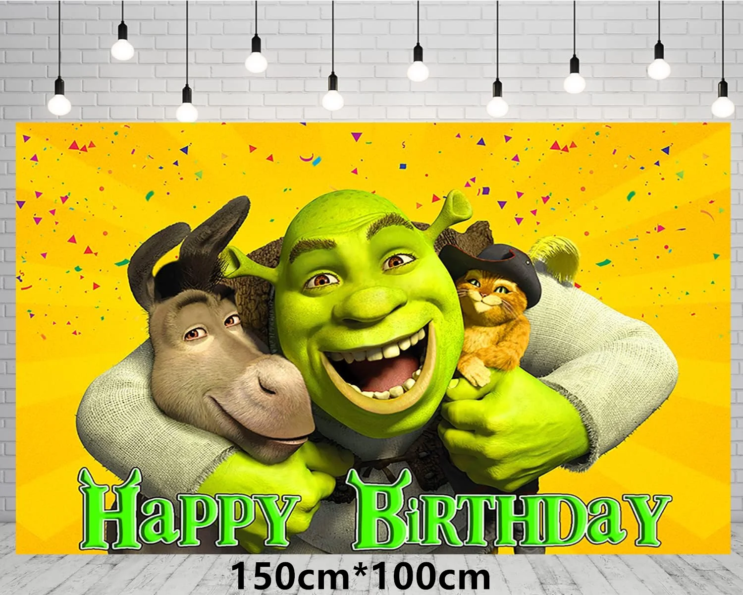 Disney Monster Shrek Prince Donkey Green Princess Happy Birthday Banner Party Decorations Supplies Disposable Tableware Balloon