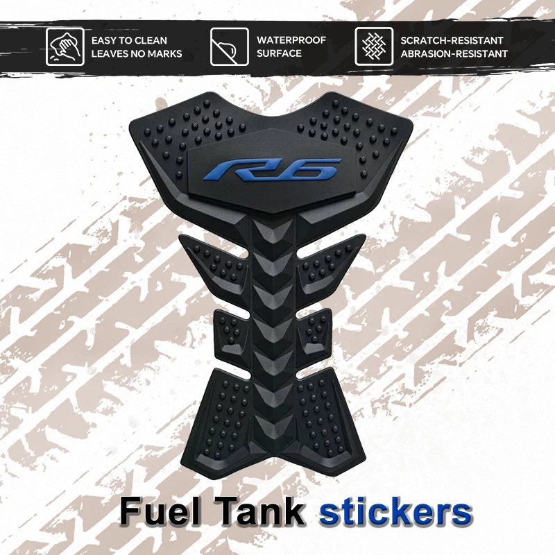 Motorcycle Accessories For YZF R1 R3 R6 R7 R9 R15 Non-slip Fuel Tank Stickers Waterproof Fishbone Decoration 3D Gel Decals Pad