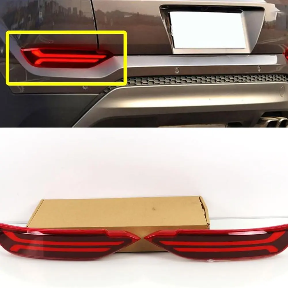 2015-2017 أضواء عاكسة للمصد الخلفي LED من Hyundai Tucson مع القيادة والفرامل وإشارات الانعطاف وإضاءة الضباب والعدسة الحمراء #5