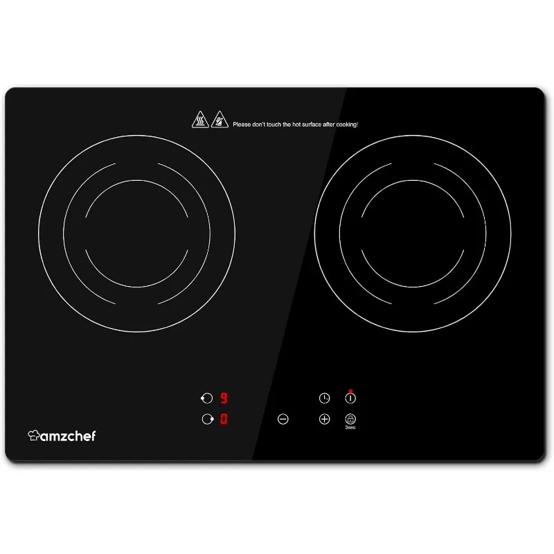 Double Cooker Induction Cooktop 2 Burners for RV with Built-in Electric Cooktop and 9 Power Levels