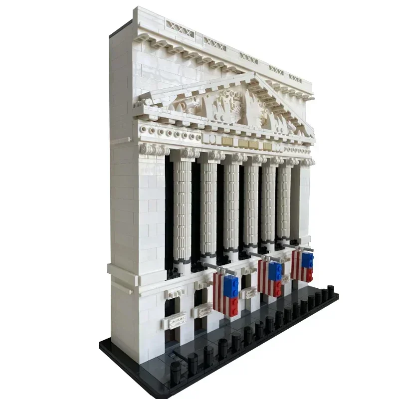 City Street View Modello Moc Mattoni da costruzione Tecnologia di scambio di stock di New York Blocchi modulari Regalo Giocattolo di Natale Set fai da te Assemblaggio