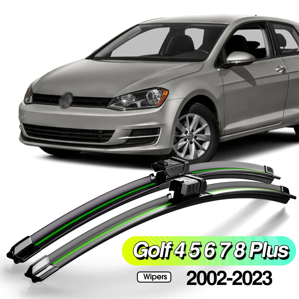 For VW Golf 4 5 6 7 8 Plus MK4 MK5 MK6 MK7 MK8 2002-2023 2pcs Front Windshield Wiper Blades Windscreen Accessories 2017 2021