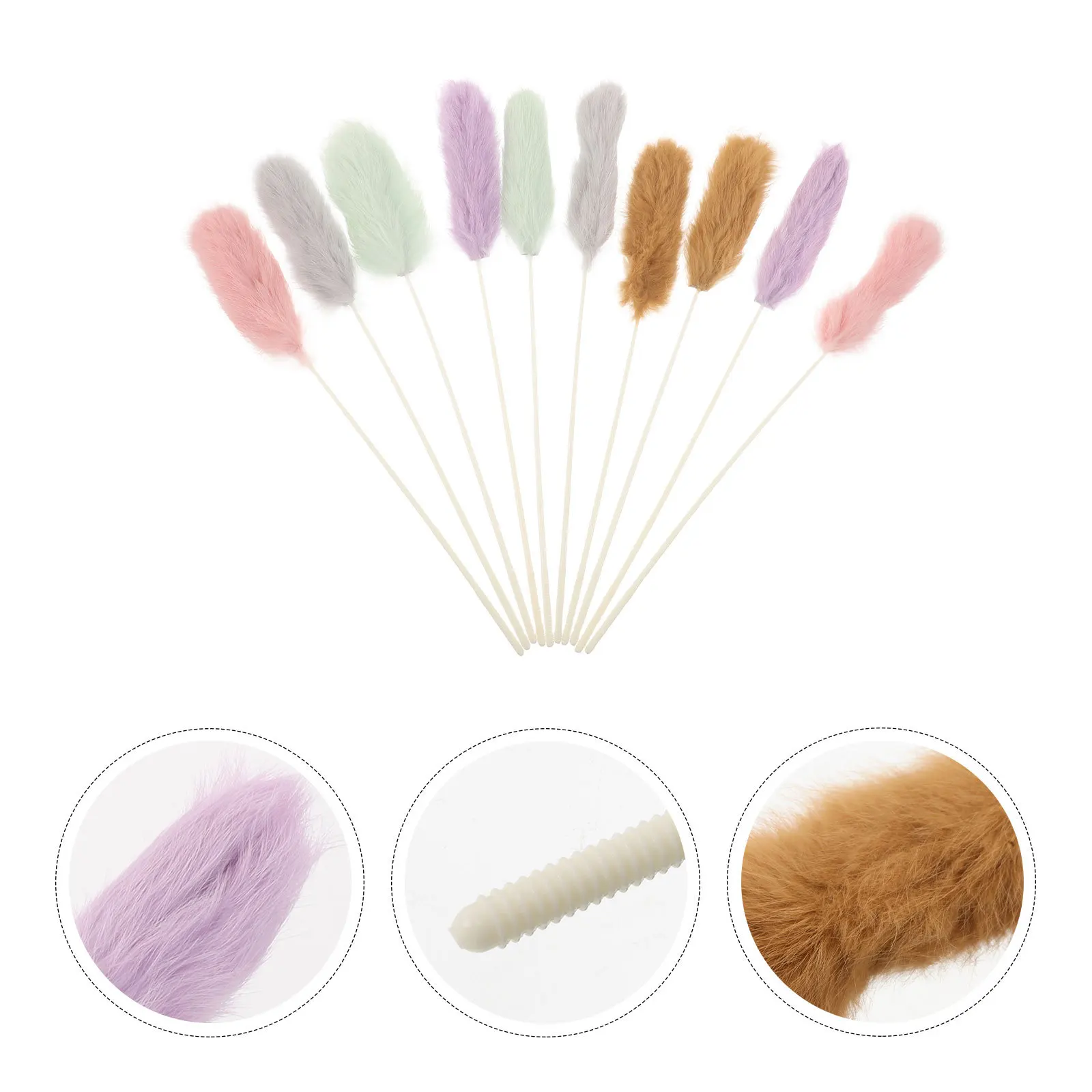 

10Pcs Cat Teaser Wand Interactive Rabbit Strip Exercise Tool for Indoor Cats Natural Prey Movement Simulation