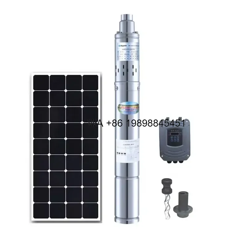 Wmwmnu for kepeida 4 Inch AC DC Hybrid Large Flow Solar Powered Submersible Borehole Deep Well Pump Kit with Solar