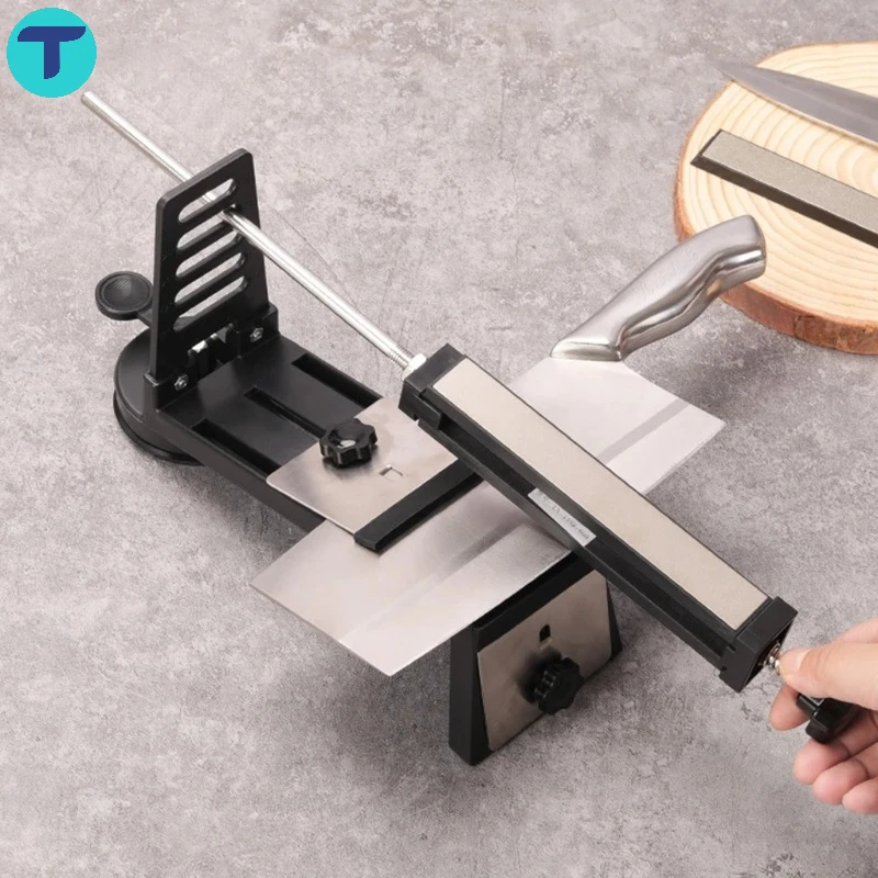 

T Household Fixed Angle Knife Sharpener Aluminum Alloy Kitchen Gadgets Tools for Grinding Scissors Sharpening Saw Grindstone