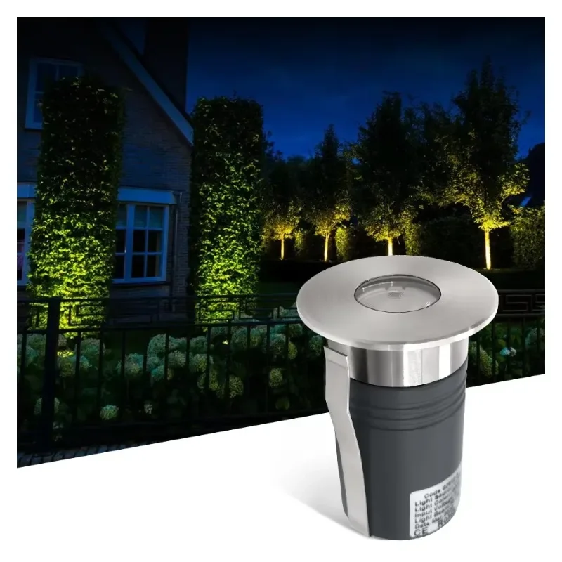 Garden 1 watt LED embedded buried upward spotlight, landscape lawn light, outdoor IP67 LED embedded deck floor underground light