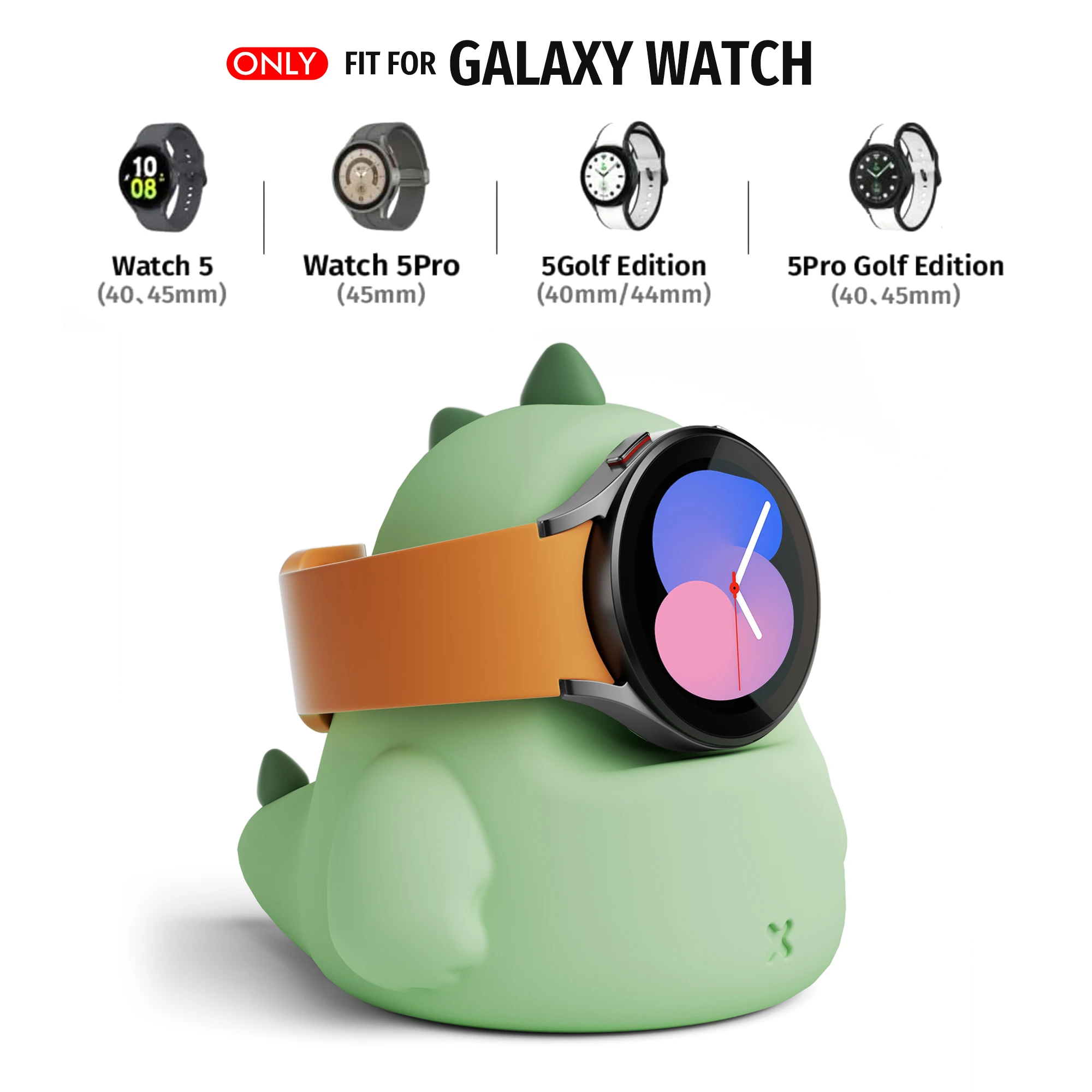 Silicone Charger Stand Dock for Samsung Galaxy Watch 5/40,44,45mm Anti Slip Charger Stand Bracket Holder with Cable Management