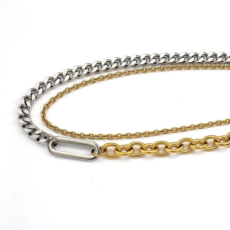 Fashion18K Plated Gold double layer Necklaces 316L Stainless Steel Necklace With Jewelry Gifts y2k fairy choker chains 2025 view 5