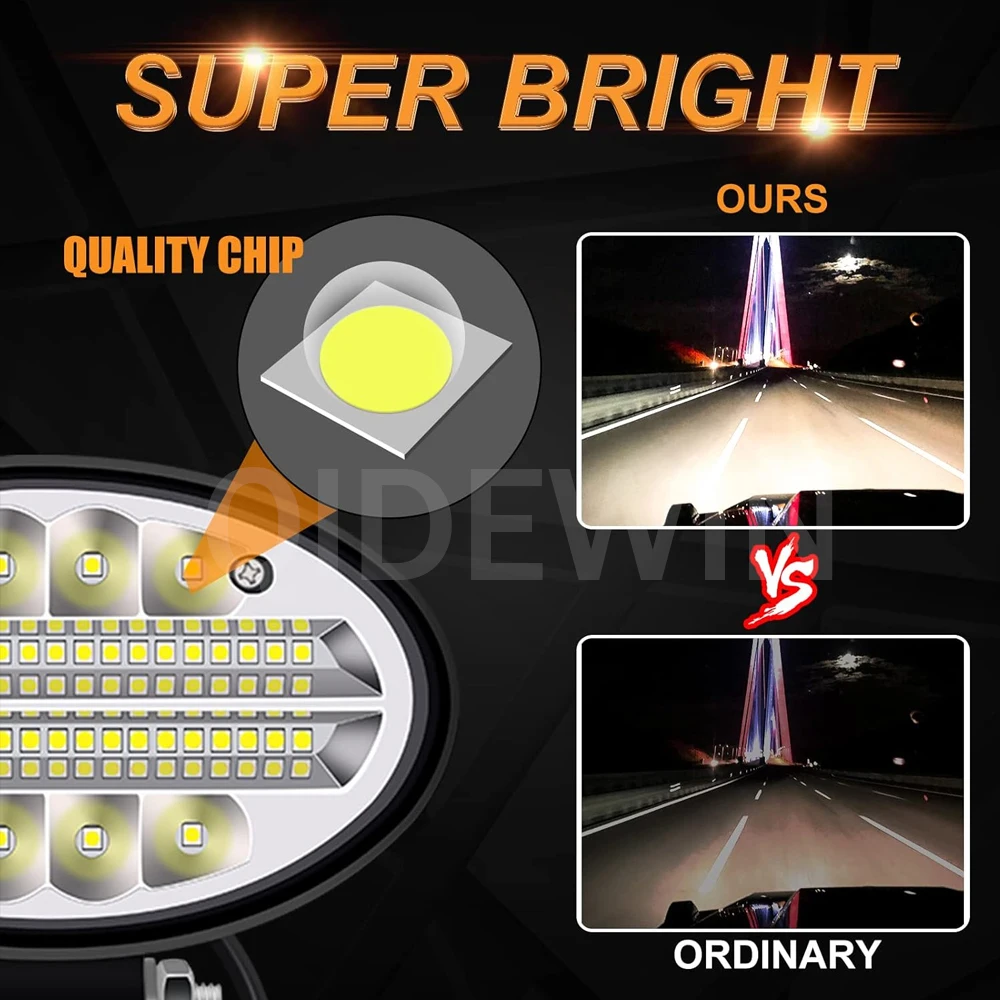5" Inch Super Bright Harvester Oval LED Work Light Forklift Roof Working Lamp for Car Truck Offroad SUV 4x4 4wd Jeep
