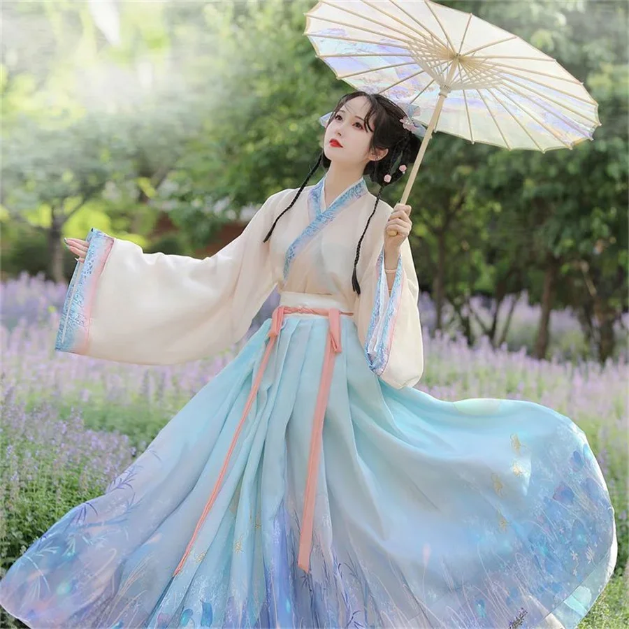 

Chinese Traditional Hanfu Costume Woman Ancient Han Dynasty Dress Oriental Princess Dress Lady Elegance Tang Dynasty Dance Wear