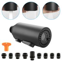 SKOWLL 3-Function Kitchen Sink Spray Nozzle Pull Down Faucet Head Replacement with 9 Adapters, Matte Black