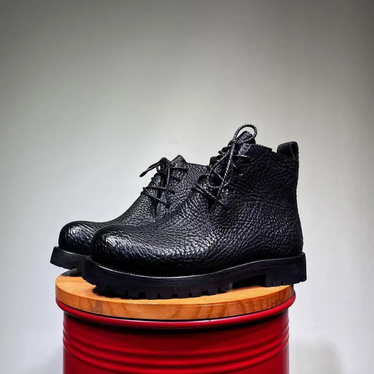 Autumn Winter Men Ankle Boots Genuine Leather Vintage Dress Shoes Man Lace Up Handmade Retro Shoes