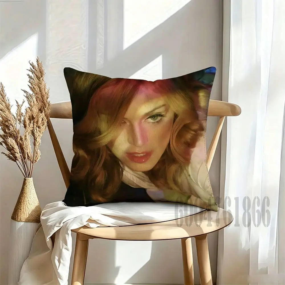 M-Madonna Anime Celebrity Merchandise All-Match Printed Pillow Case Sofa Car Office Room Decoration Protector