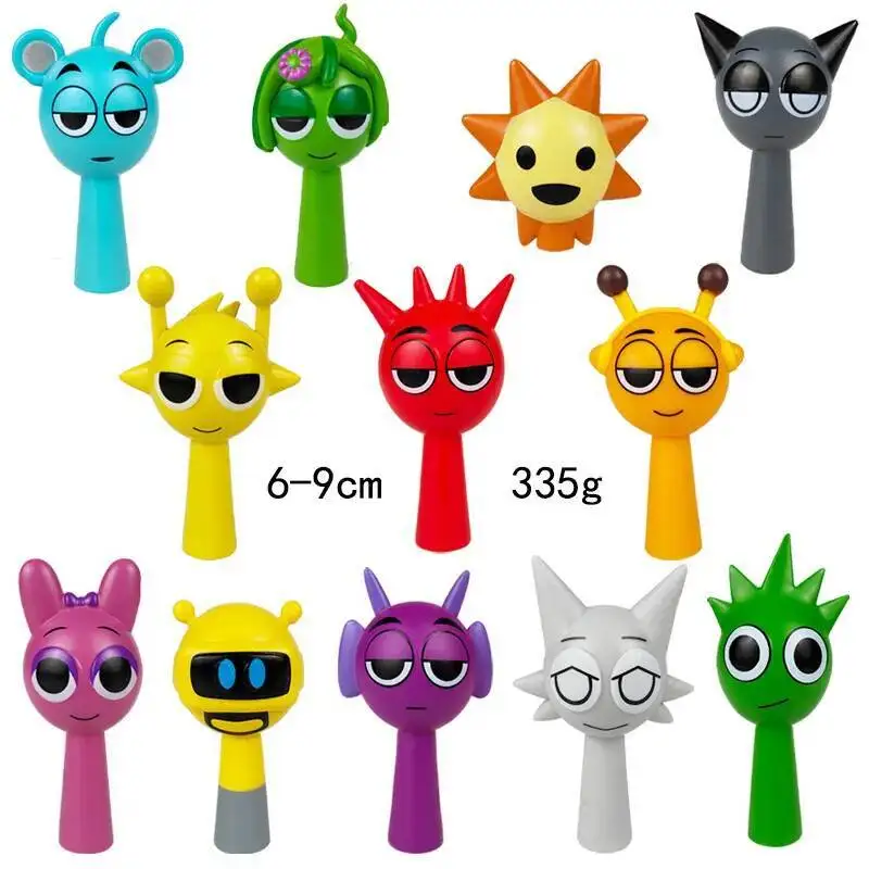 Gensly 12 Bunte Figuren – Raddy, Oren, Owakcx, Durple, Jevin, Wenda & Mehr, Ca. 6,5–8 Cm, Aus Robustem PVC, Ideal Für Fans Und Sammler, Lustige Gesichtsausdrücke Spielfiguren Set 12 Stück
