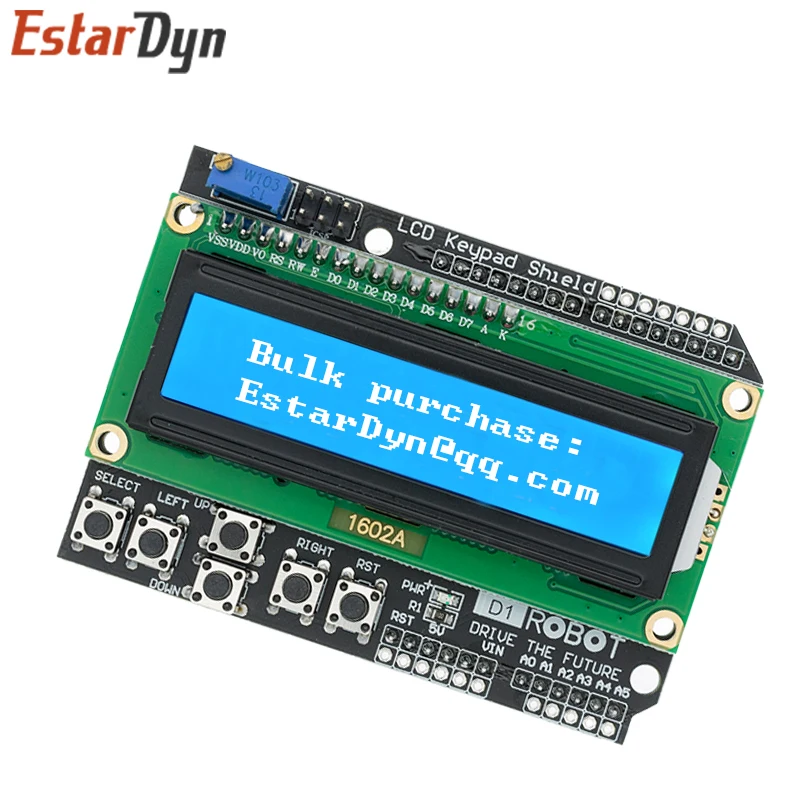 Escudo do teclado do LCD para Arduino, tela azul, exposição do módulo, Arduino, ATMEGA328, ATMEGA2560, framboesa Pi UNO, LCD1602