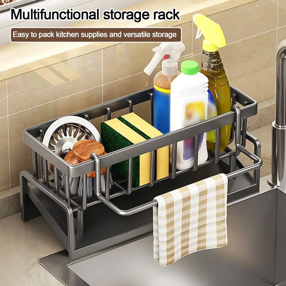 Kitchen Storage Rack Useful Self-draining Sink Shelf Sponge Holder Organizer Hanging Soap Basket Bathroom Cosmetic Shelf